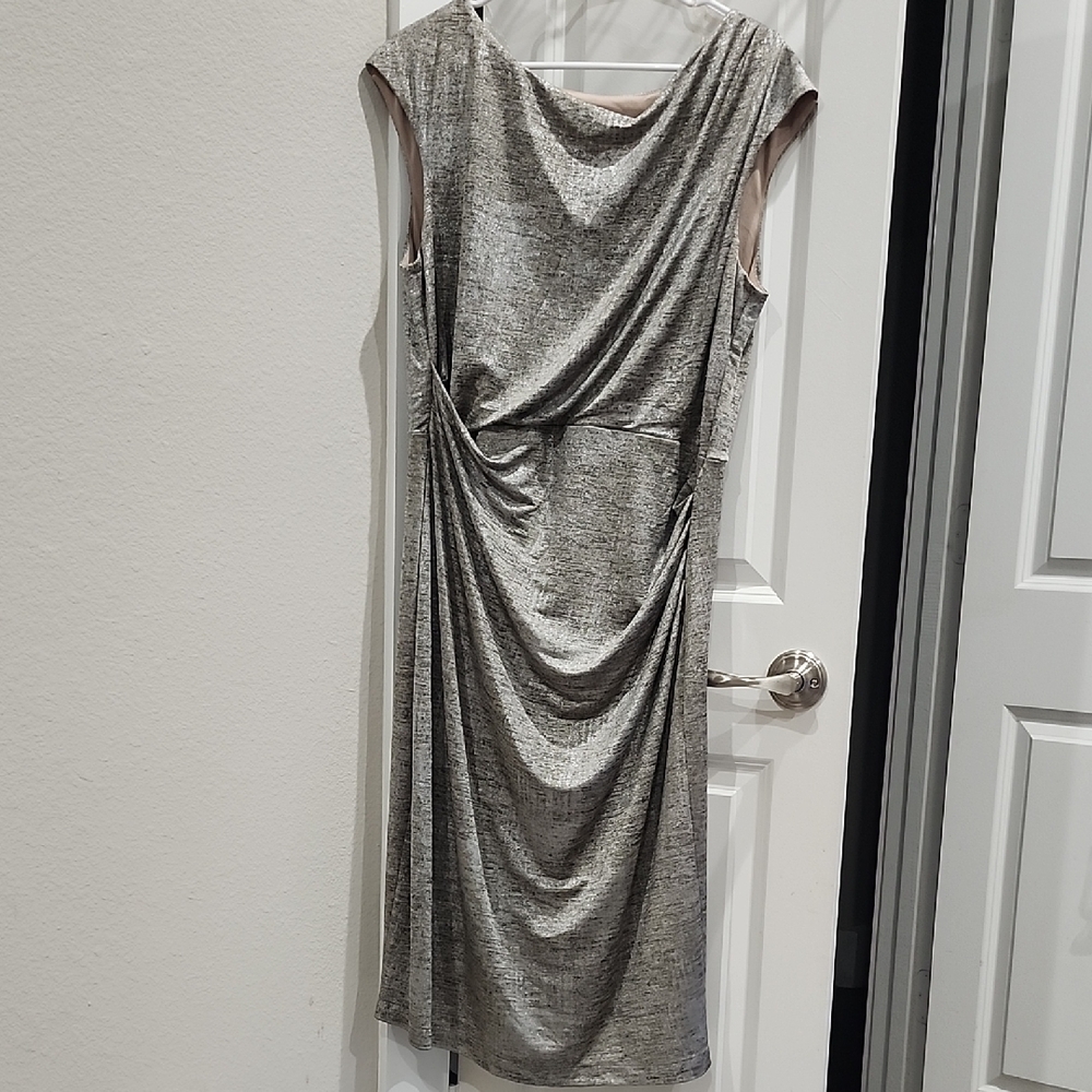 Connected Apparel Drape Midi Dress